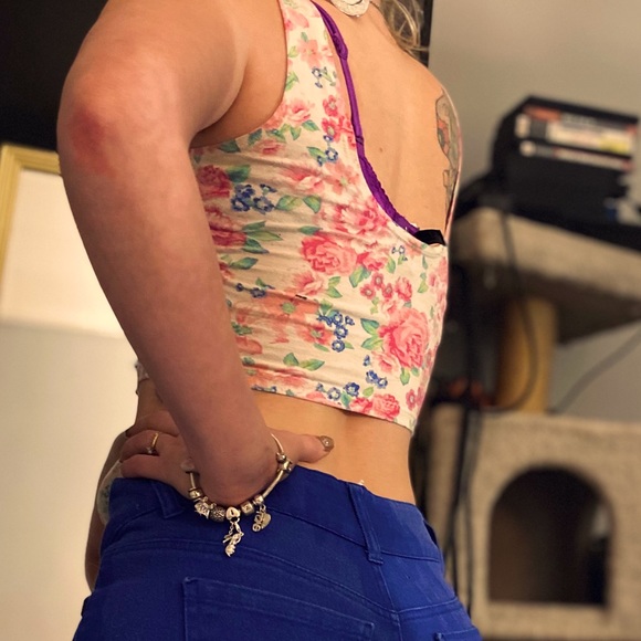 Tank top floral short belly shirt - Picture 5 of 7